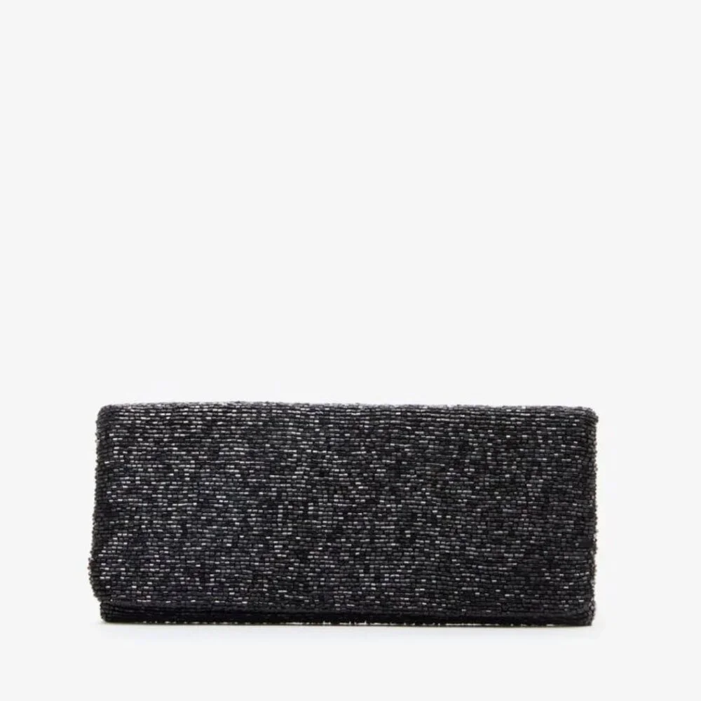 Tuckernuck Gunmetal Beaded Evening Clutch